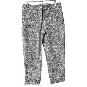 Talbots Petites Women's 8P Pants Floral Paisley‎ Print Cotton Stretch